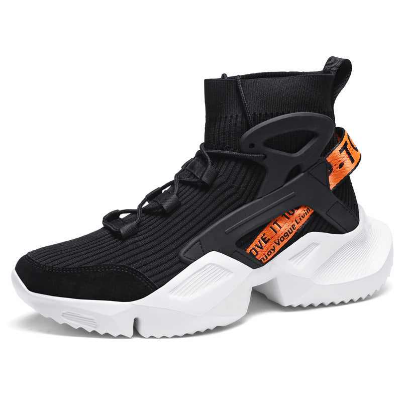 Damen Sportliche High-Top Sneakers mit elastischem Strick-Obermaterial und rutschfester Sohle