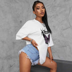 Damen oversized T-Shirt mit kreativem Schmetterlingsdesign R&B