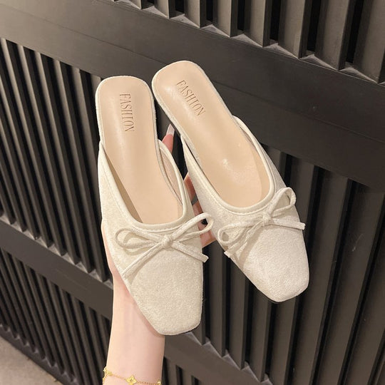 Damen modische Mules mit dekorativem Schleifenakzent R&B