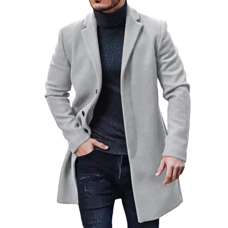 Herren eleganter Langmantel mit modernem Schnitt und praktischen Taschen R&B 1757081343