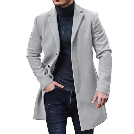Herren eleganter Langmantel mit modernem Schnitt und praktischen Taschen R&B 1757081343