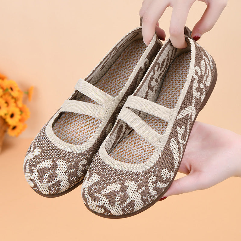 Damen Bequeme Ballerinas mit elastischen Riemen R&B