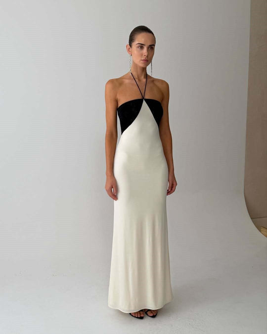 Damen Elegantes Abendkleid mit schimmerndem Oberteil und schmalem Schnitt R&B