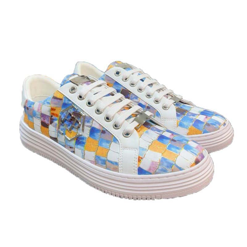 Damen Sneakers mit trendigem Krokodil-Leder-Design und modischem Akzent R&B
