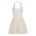 Damen Halter-Kleid mit fließendem Rock und floralem Muster R&B