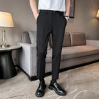 Herren elegante Slim-Fit Hose mit hohem Bund und praktischen Taschen R&B