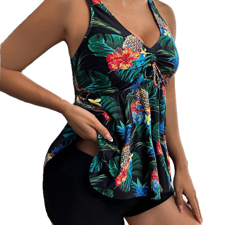 Damen sommerliches Tankini-Oberteil mit femininem Volant R&B