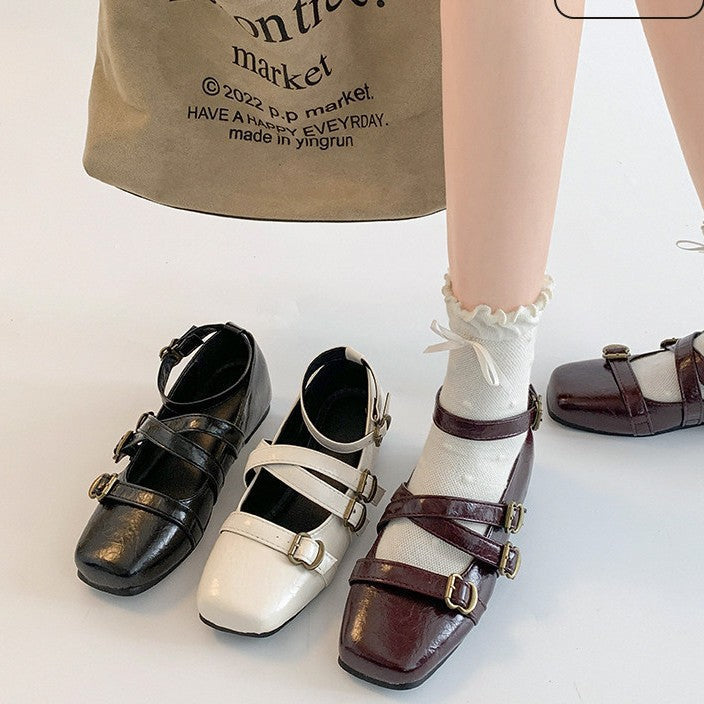 Damen Ballerinas mit dekorativem Riemchendesign R&B