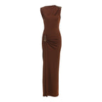 Damen Figurbetontes Maxikleid mit asymmetrischem Design und eleganten Raffungen R&B