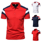 Herren Poloshirt mit modernem Farbblockdesign und atmungsaktiver Baumwollmischung