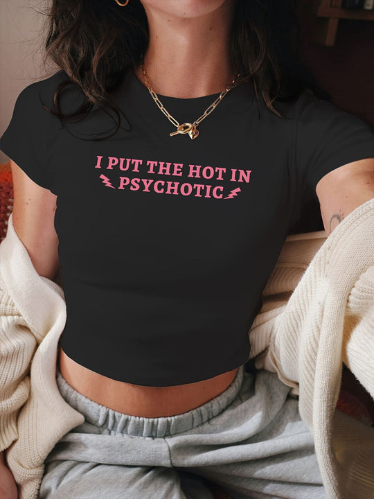 Damen Crop-T-Shirt mit fröhlichem Kirschmotiv R&B