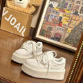 Damen Plateau Sneakers mit strukturiertem Obermaterial und rutschfester Sohle