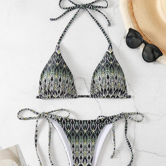 Damen Triangel-Bikini mit verspieltem Knoten-Design R&B