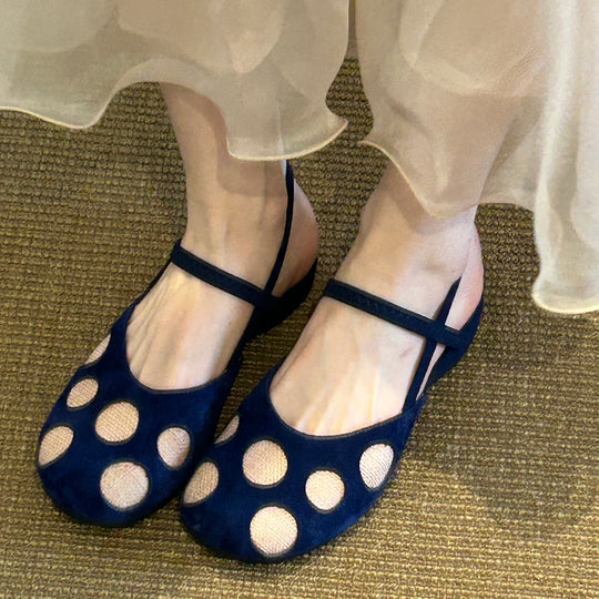 Damen Bequeme Ballerinas mit kontrastierenden Applikationen R&B