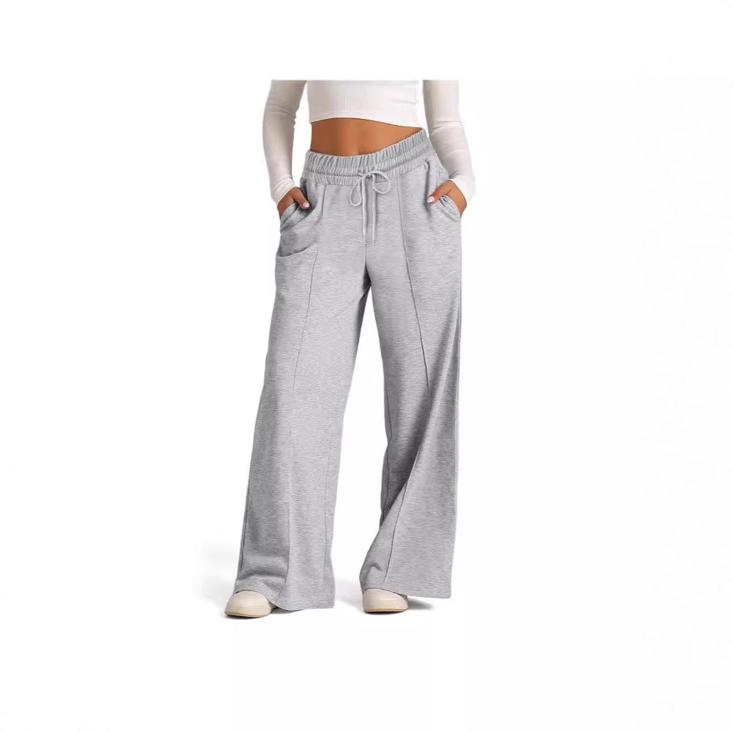 Damen Weit geschnittene Freizeithose mit elastischem Bund und praktischen Eingrifftaschen R&B