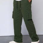 Herren Cargo-Hose mit funktionalen Taschen und verstellbarem Bund Hedi-Mode