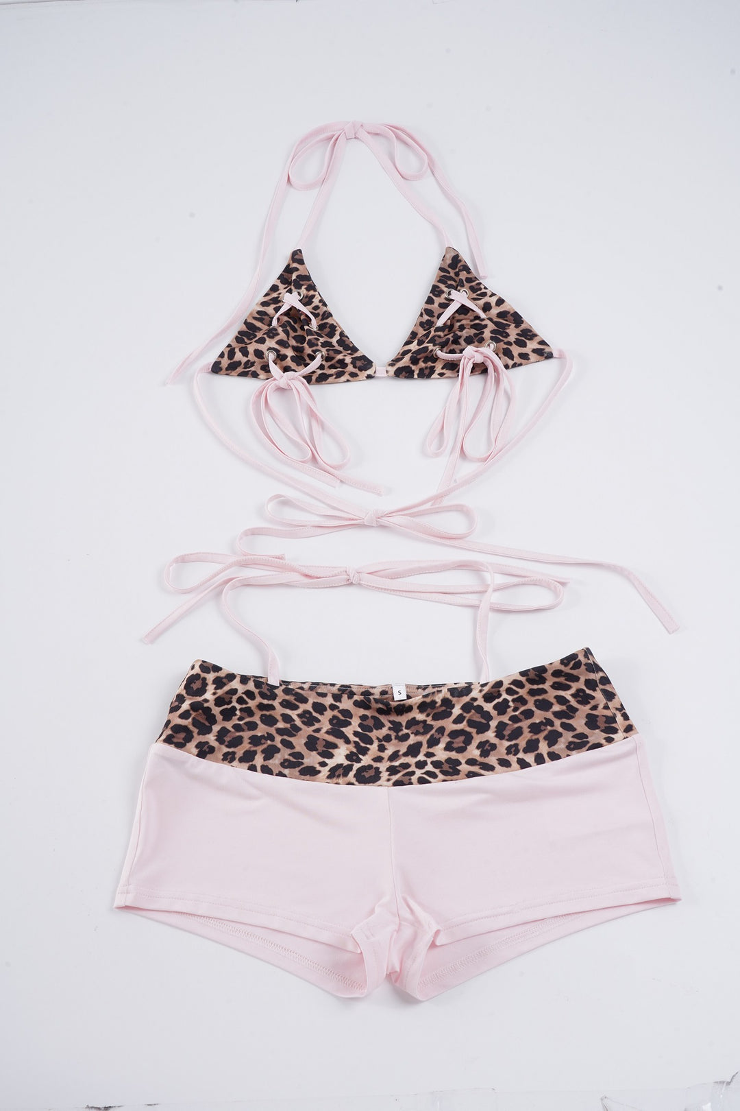 Damen modisches Dreieck-Bikini-Set mit verstellbaren Trägern und Tiermustern R&B