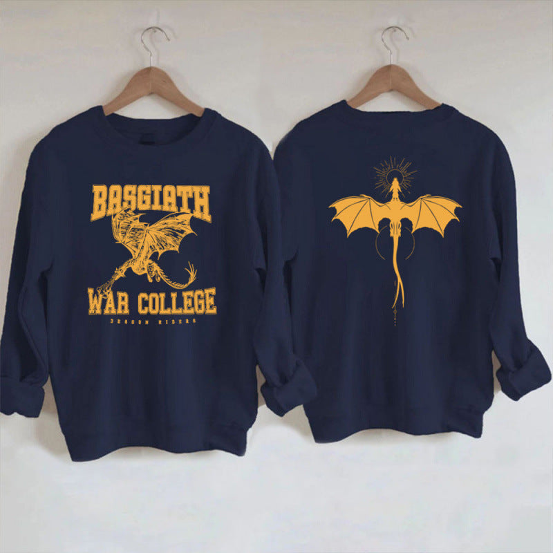 Damen Sweatshirt mit kreativem Drachenmotiv und einzigartigem College-Design R&B