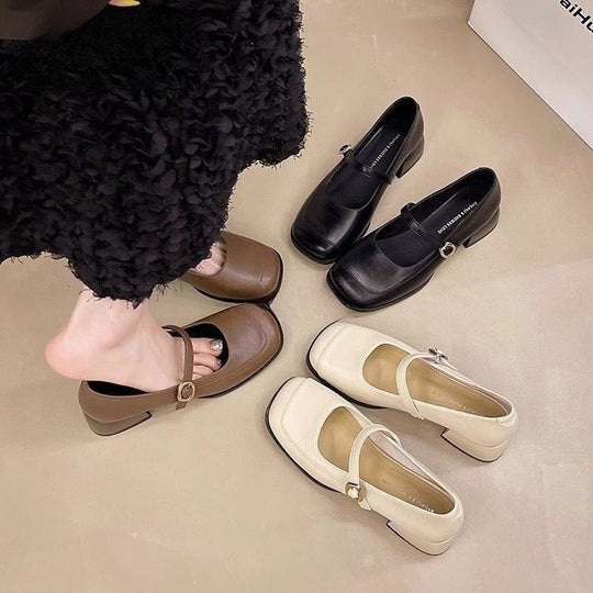 Damen Elegante Mary Jane Schuhe mit modischem Schnallen-Detail R&B