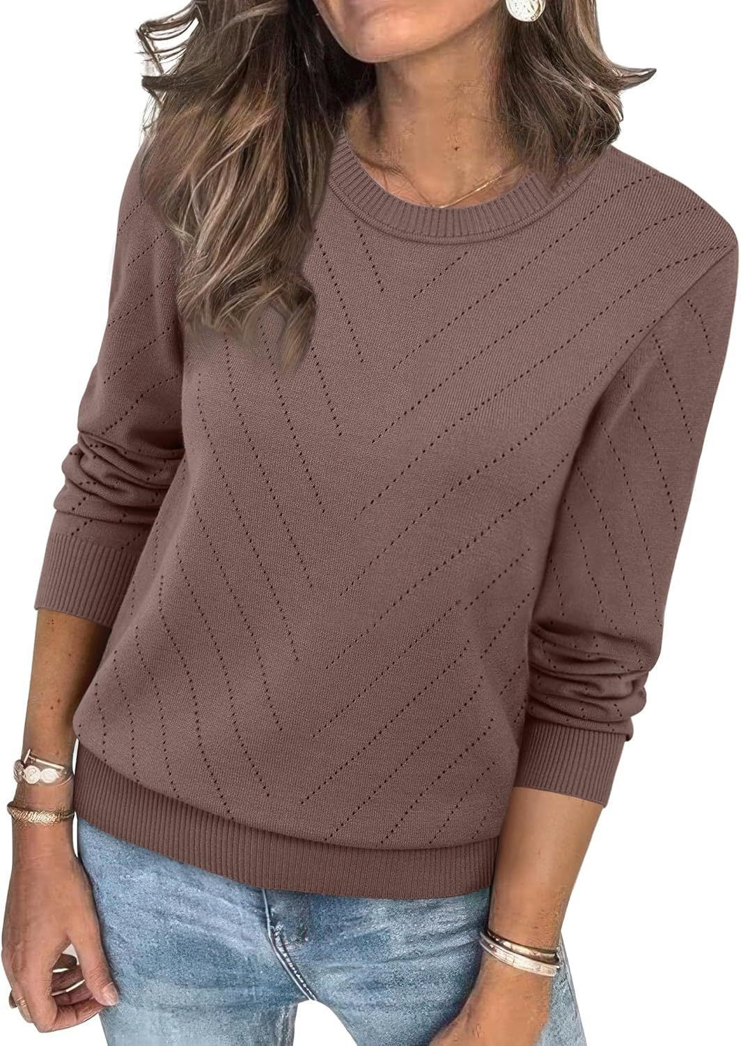 Damen eleganter gestreifter Pullover R&B