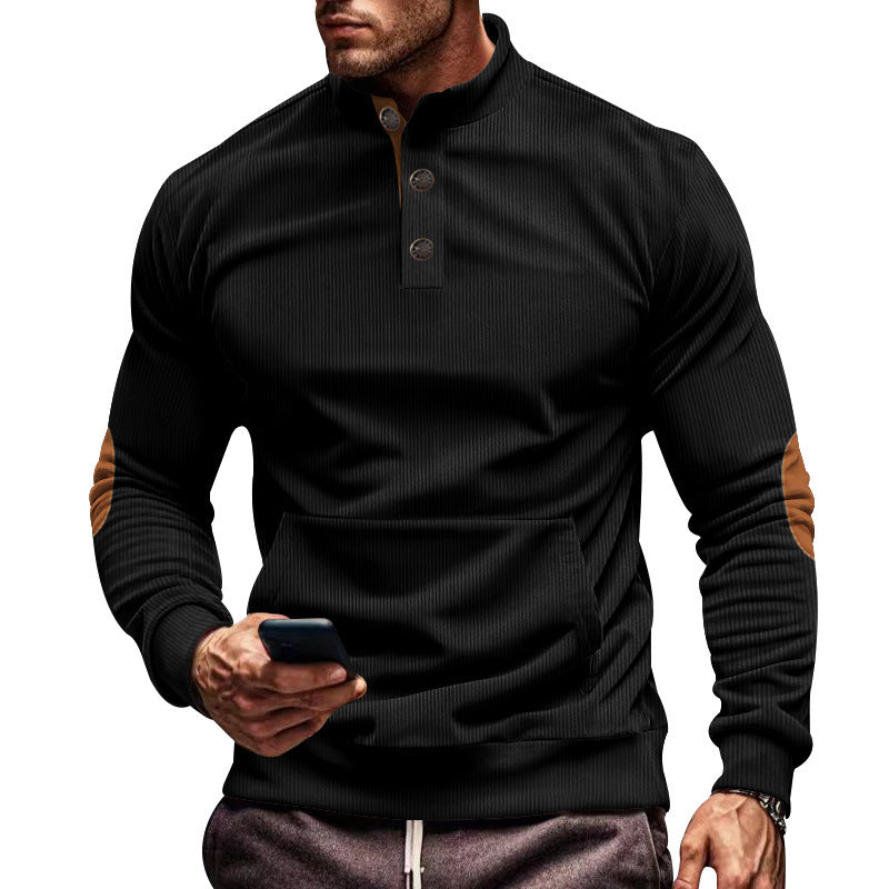 Herren stilvolles Langarm Kapuzenshirt mit modernem Strukturdesign und eleganten Akzenten R&B