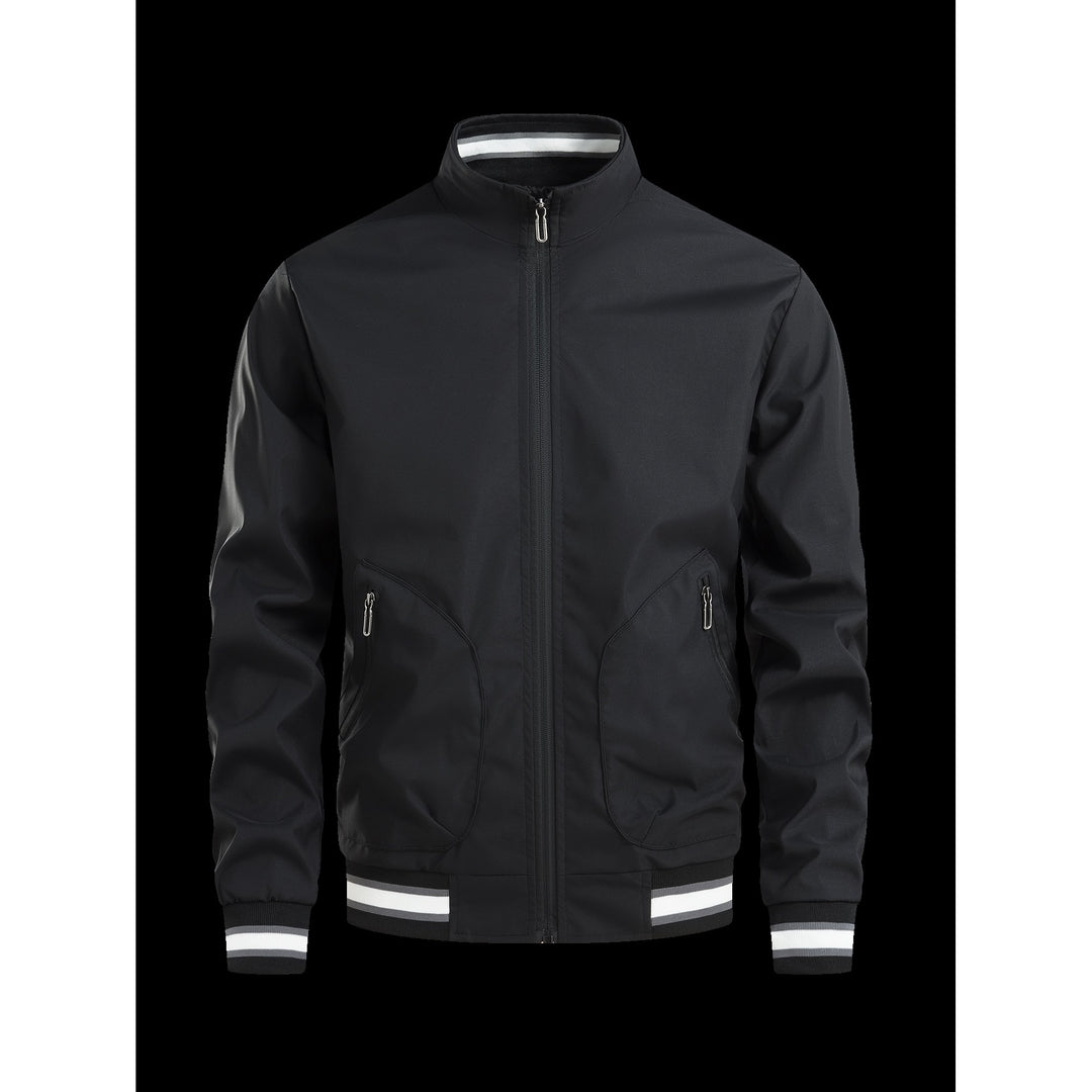 Herren sportliche Übergangsjacke mit hohem Kragen und praktischen Reißverschlusstaschen R&B