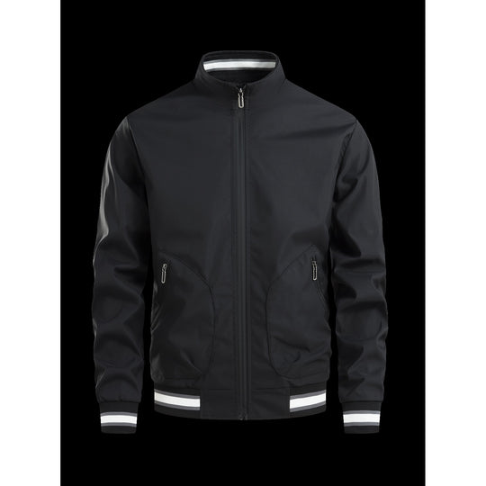 Herren sportliche Übergangsjacke mit hohem Kragen und praktischen Reißverschlusstaschen R&B