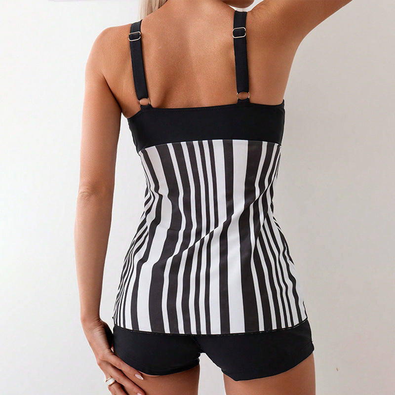 Damen Badeanzug mit stilvollem Streifenmuster R&B