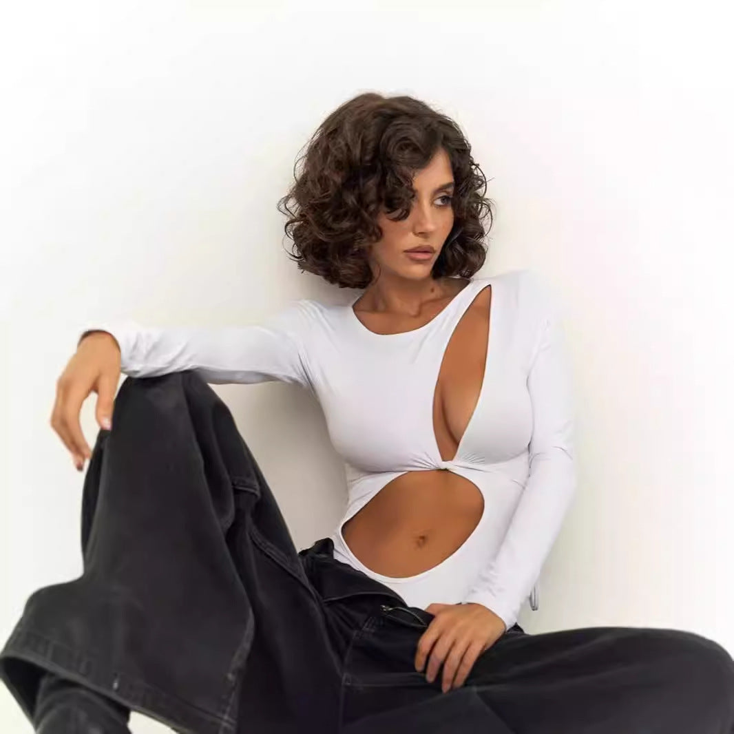Damen Einteiliger Badeanzug mit innovativem Cut-Out und langem Arm R&B