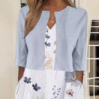 Damen Maxikleid mit floralen Akzenten und schickem Bolero R&B