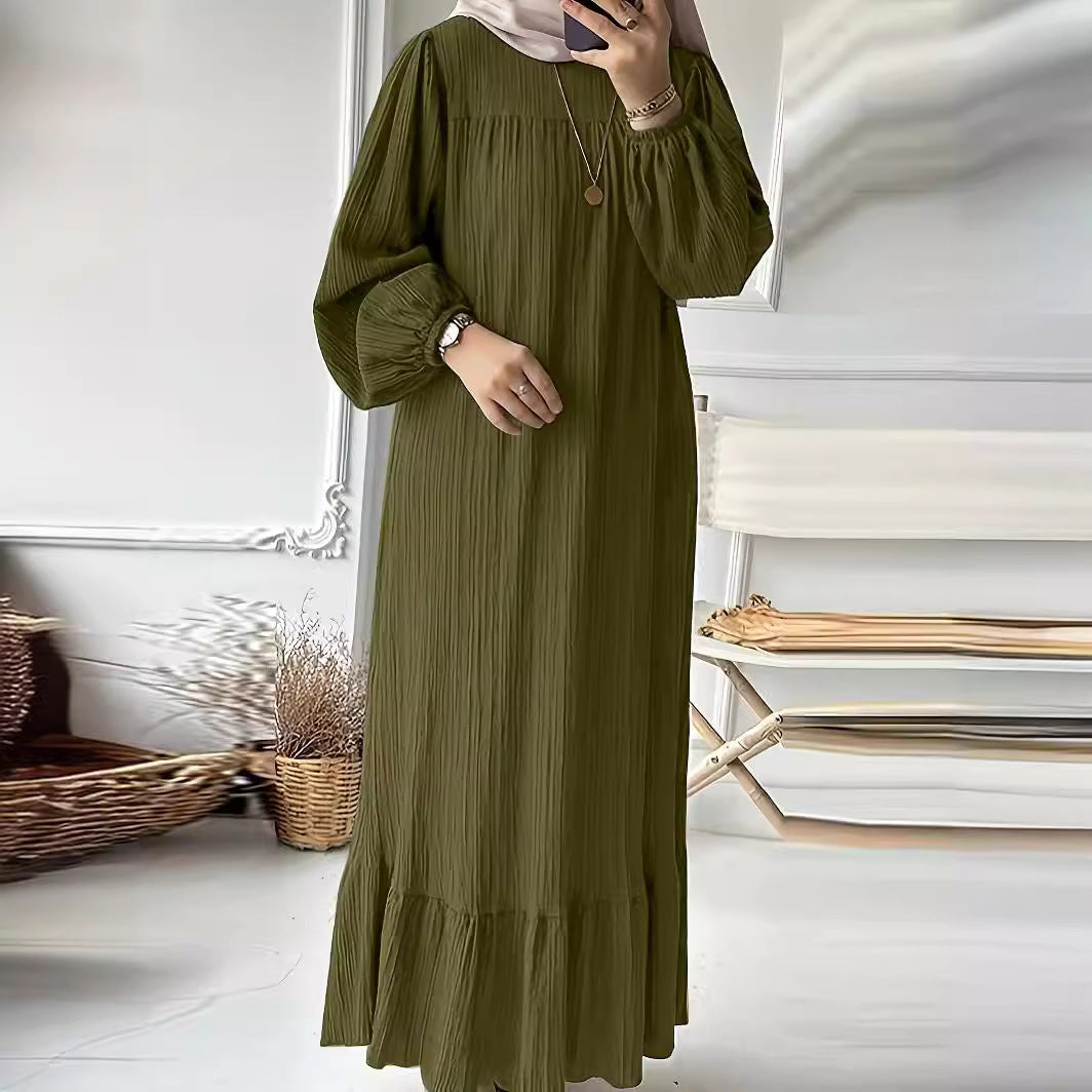 Damen Maxikleid mit waagerechtem Faltenwurf R&B