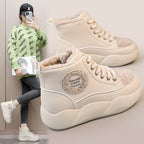 Damen hohe Sneaker mit flauschigem Innenfutter und robuster Sohle R&B