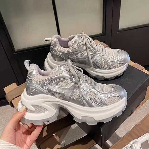 Damen Sportliche Chunky Sneakers mit atmungsaktivem Mesh-Obermaterial und innovativer Dämpfung R&B