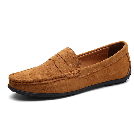 Herren nan eleganter Wildleder-Loafer mit handgenähter Moccasinnaht und rutschfester Gummiprofilsohle R&B