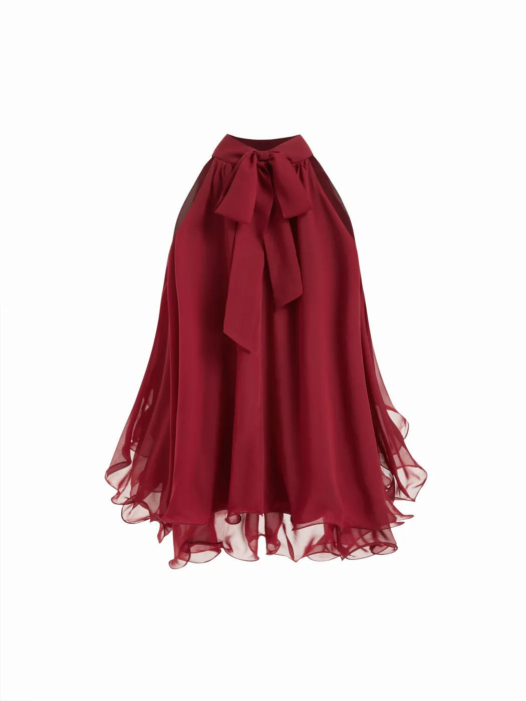 Damen Schwingender Chiffon-Rock mit Schleifenverschluss R&B