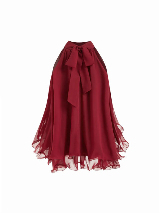 Damen Schwingender Chiffon-Rock mit Schleifenverschluss R&B