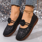 Damen Glitzernde Ballerinas mit floralen Akzenten R&B