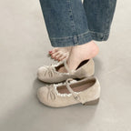 Damen Ballerinas mit eleganter Rüschenkante und praktischem Riemen R&B