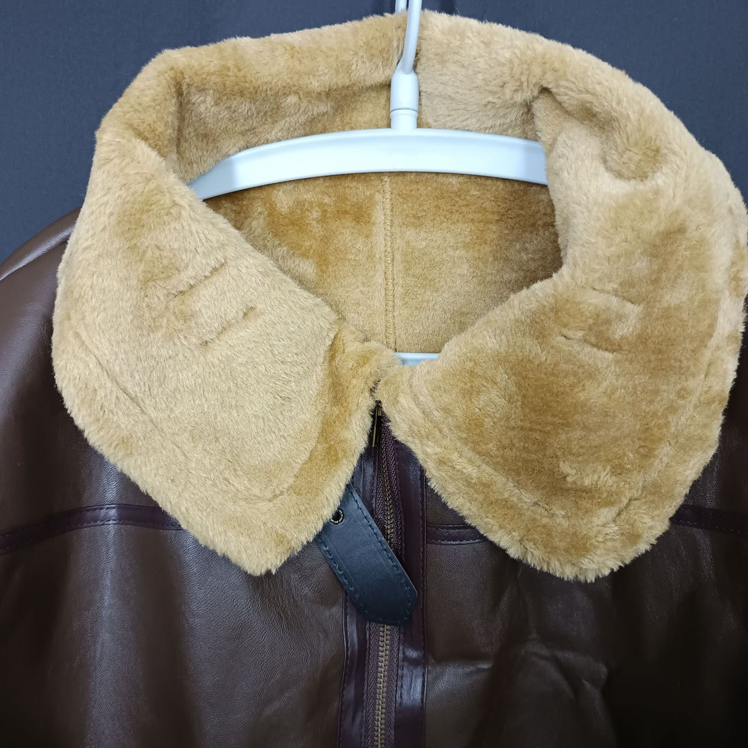 Herren Lammlederjacke mit weichem Teddyfutter R&B