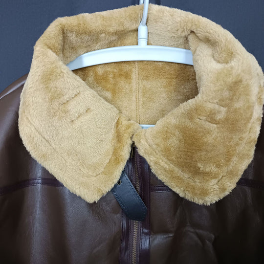 Herren Lammlederjacke mit weichem Teddyfutter R&B