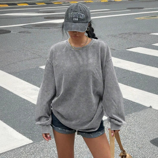 Damen lässiges Sweatshirt mit oversized Schnitt und weichem Material R&B