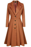 Damen eleganter Trenchcoat mit strukturiertem Fleece und kunstvollen Knopfdetails