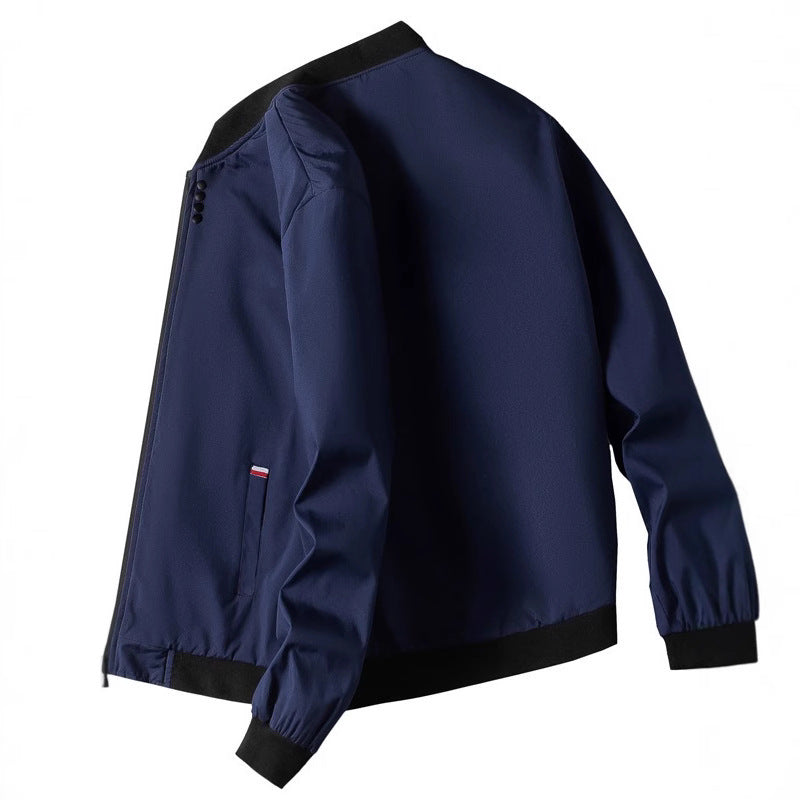 Herren modische Freizeitjacke mit hohem Kragen und seitlichem Reißverschluss R&B