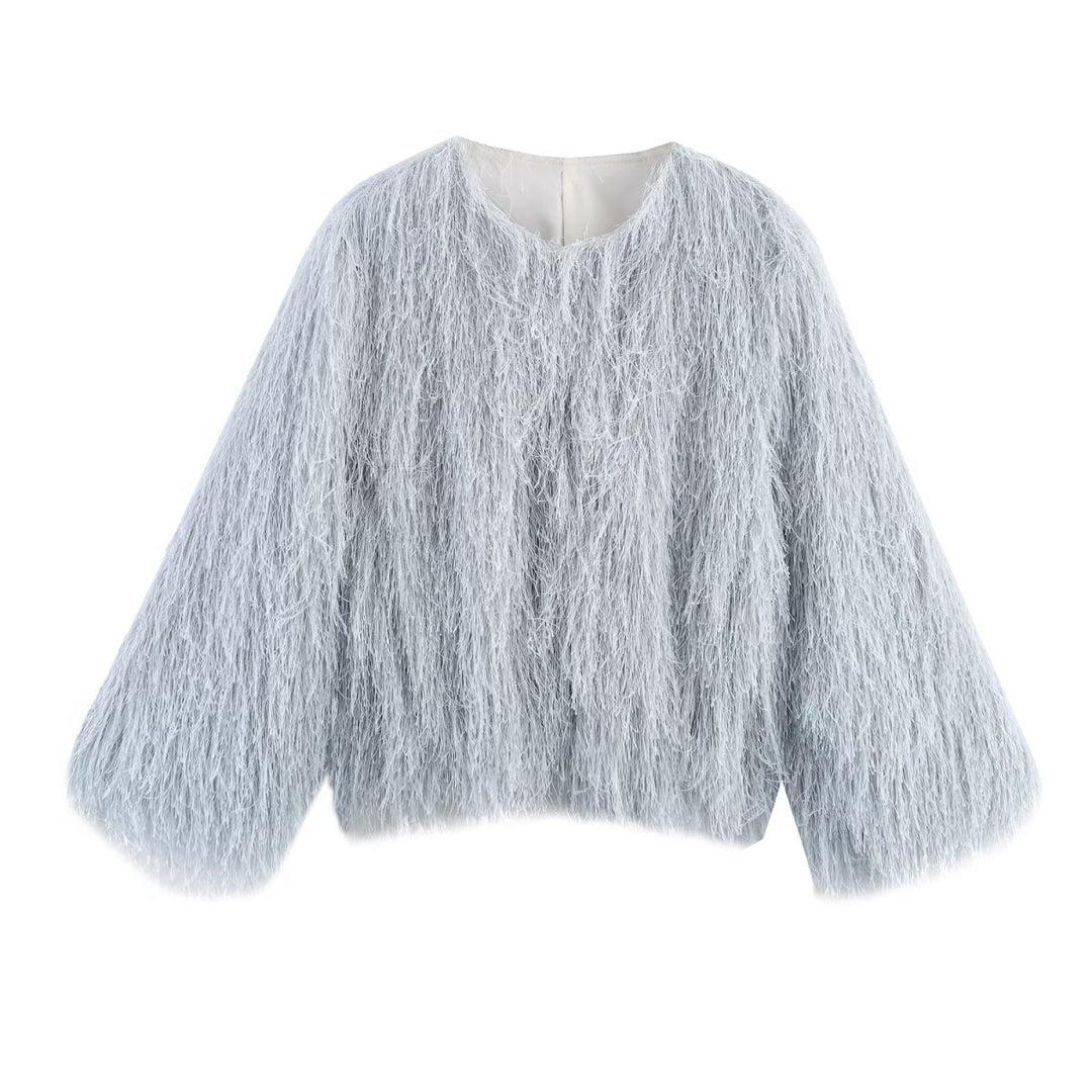 Damen modische Fuzzy-Pullover mit oversize Schnitt R&B