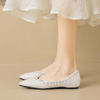 Damen Ballerinas mit glamourösem Strassdesign
