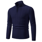 Herren Strickpullover mit Reißverschluss und grafischem Zopfmuster R&B