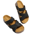 Damen Komfortable Plateau-Sandalen mit einzigartigem Schlangenleder-Design R&B