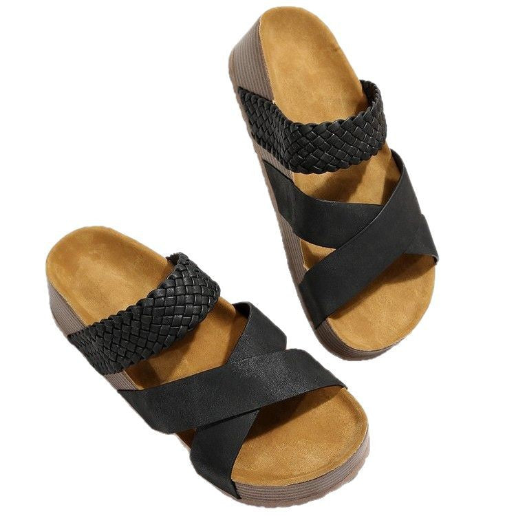 Damen Komfortable Plateau-Sandalen mit einzigartigem Schlangenleder-Design R&B
