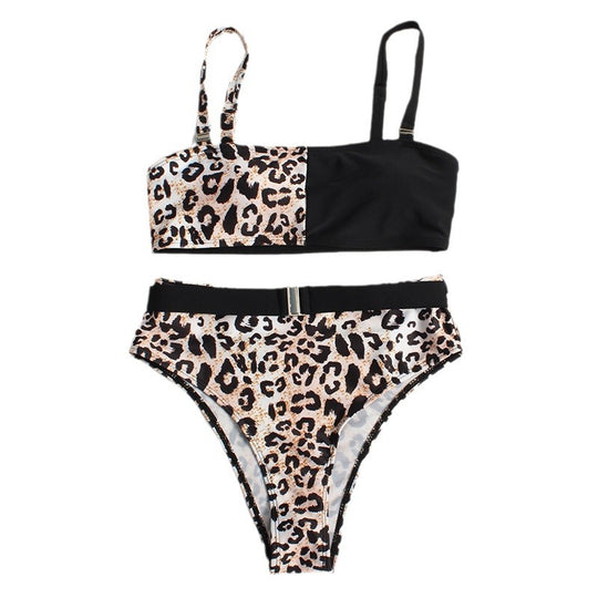 Damen Trendiger Leo-Muster Bikini R&B