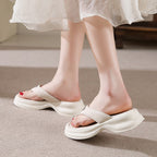 Damen Komfortable Badesandalen mit modischem Absatz und funkelndem Detail EB